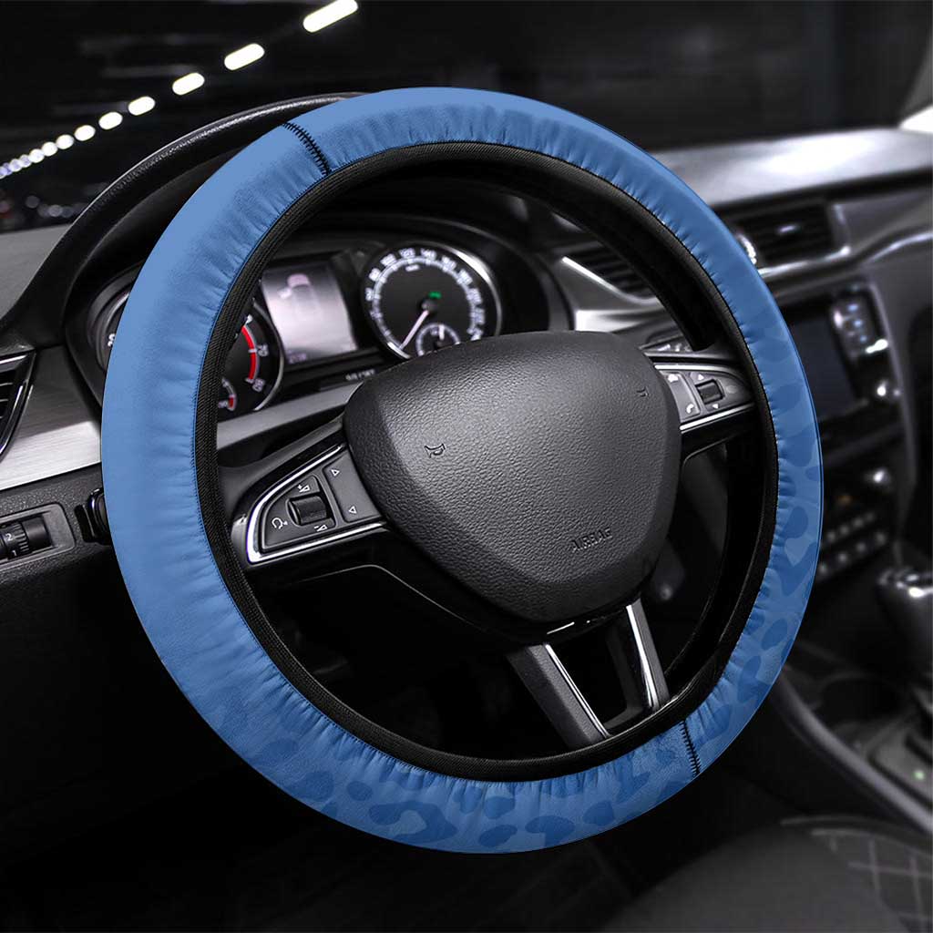DR Congo Football Steering Wheel Cover Go Champions Leopards - Blue - Wonder Print Shop