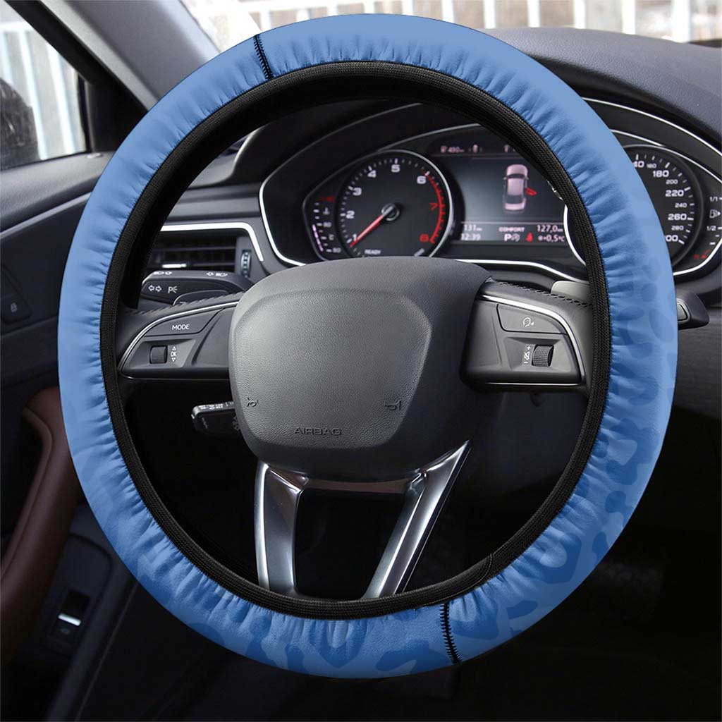 DR Congo Football Steering Wheel Cover Go Champions Leopards - Blue - Wonder Print Shop