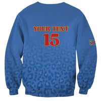Custom DR Congo Football Sweatshirt Go Champions Leopards - Blue - Wonder Print Shop