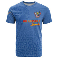 Custom DR Congo Football T Shirt Go Champions Leopards - Blue - Wonder Print Shop