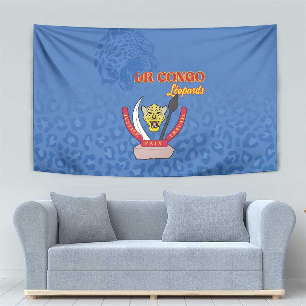 DR Congo Football Tapestry Go Champions Leopards - Blue - Wonder Print Shop