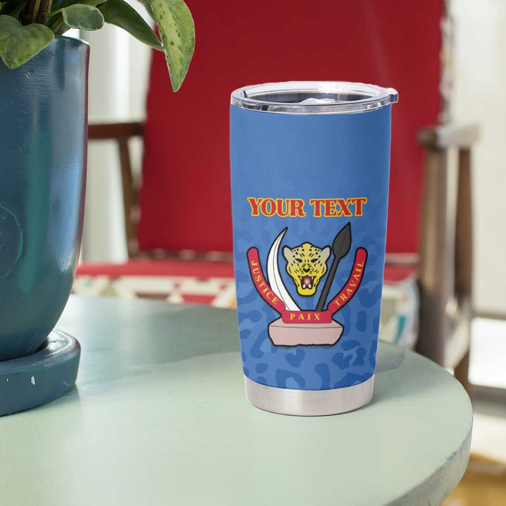 Custom DR Congo Football Tumbler Cup Go Champions Leopards - Blue - Wonder Print Shop