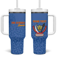 Custom DR Congo Football Tumbler With Handle Go Champions Leopards - Blue - Wonder Print Shop