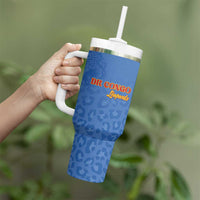 Custom DR Congo Football Tumbler With Handle Go Champions Leopards - Blue - Wonder Print Shop