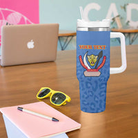 Custom DR Congo Football Tumbler With Handle Go Champions Leopards - Blue - Wonder Print Shop