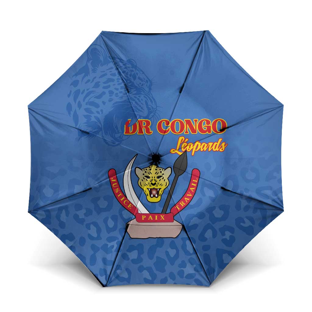 DR Congo Football Umbrella Go Champions Leopards - Blue - Wonder Print Shop