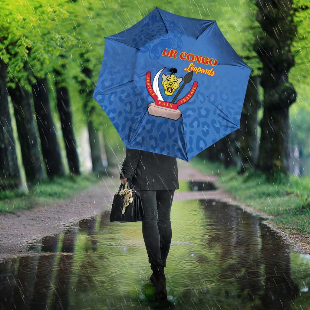 DR Congo Football Umbrella Go Champions Leopards - Blue - Wonder Print Shop