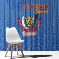 DR Congo Football Window Curtain Go Champions Leopards - Blue - Wonder Print Shop