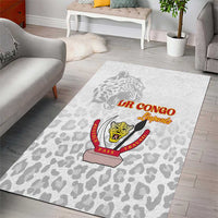 DR Congo Football Area Rug Go Champions Leopards - White - Wonder Print Shop