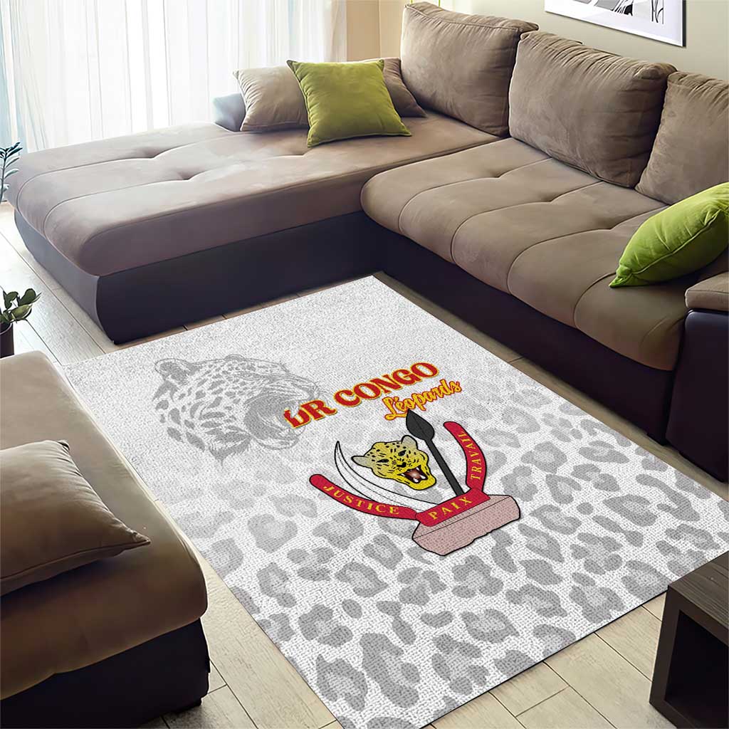 DR Congo Football Area Rug Go Champions Leopards - White - Wonder Print Shop