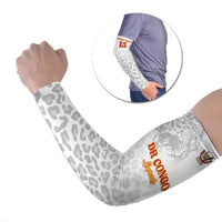 Custom DR Congo Football Arm Sleeves Go Champions Leopards - White - Wonder Print Shop
