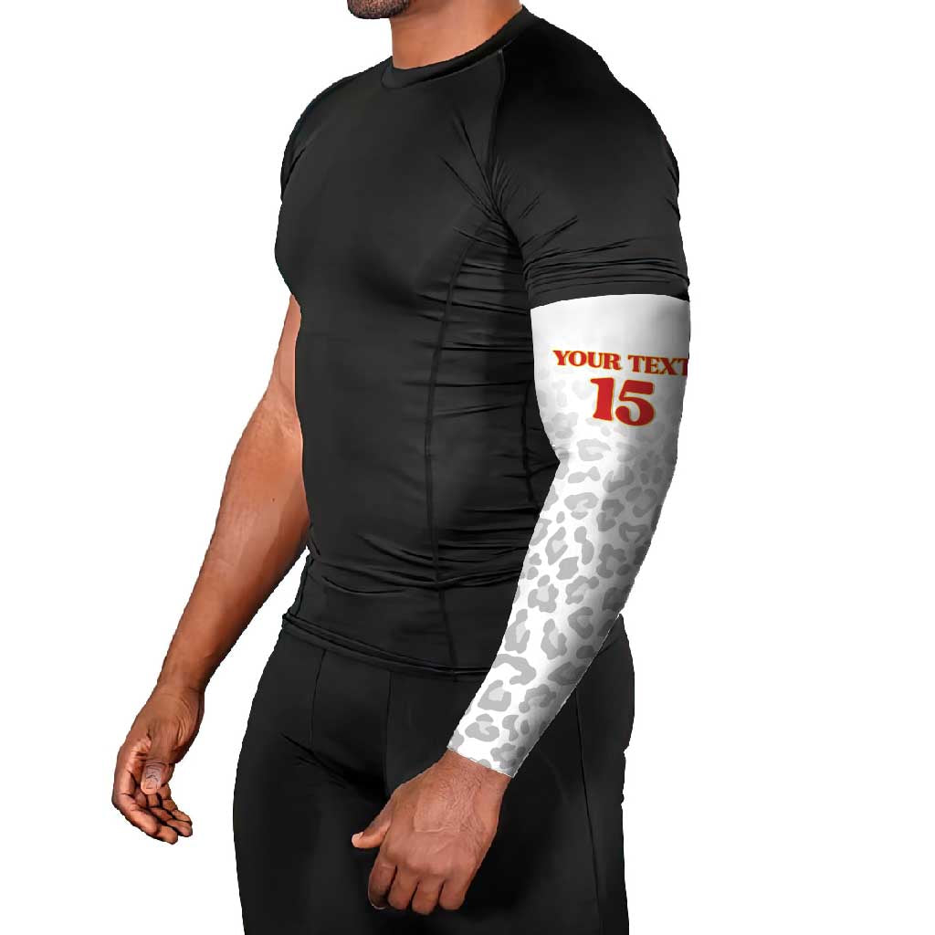 Custom DR Congo Football Arm Sleeves Go Champions Leopards - White - Wonder Print Shop