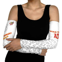 Custom DR Congo Football Arm Sleeves Go Champions Leopards - White - Wonder Print Shop