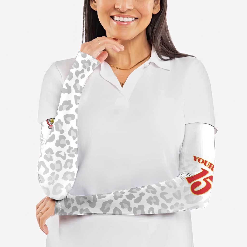 Custom DR Congo Football Arm Sleeves Go Champions Leopards - White - Wonder Print Shop