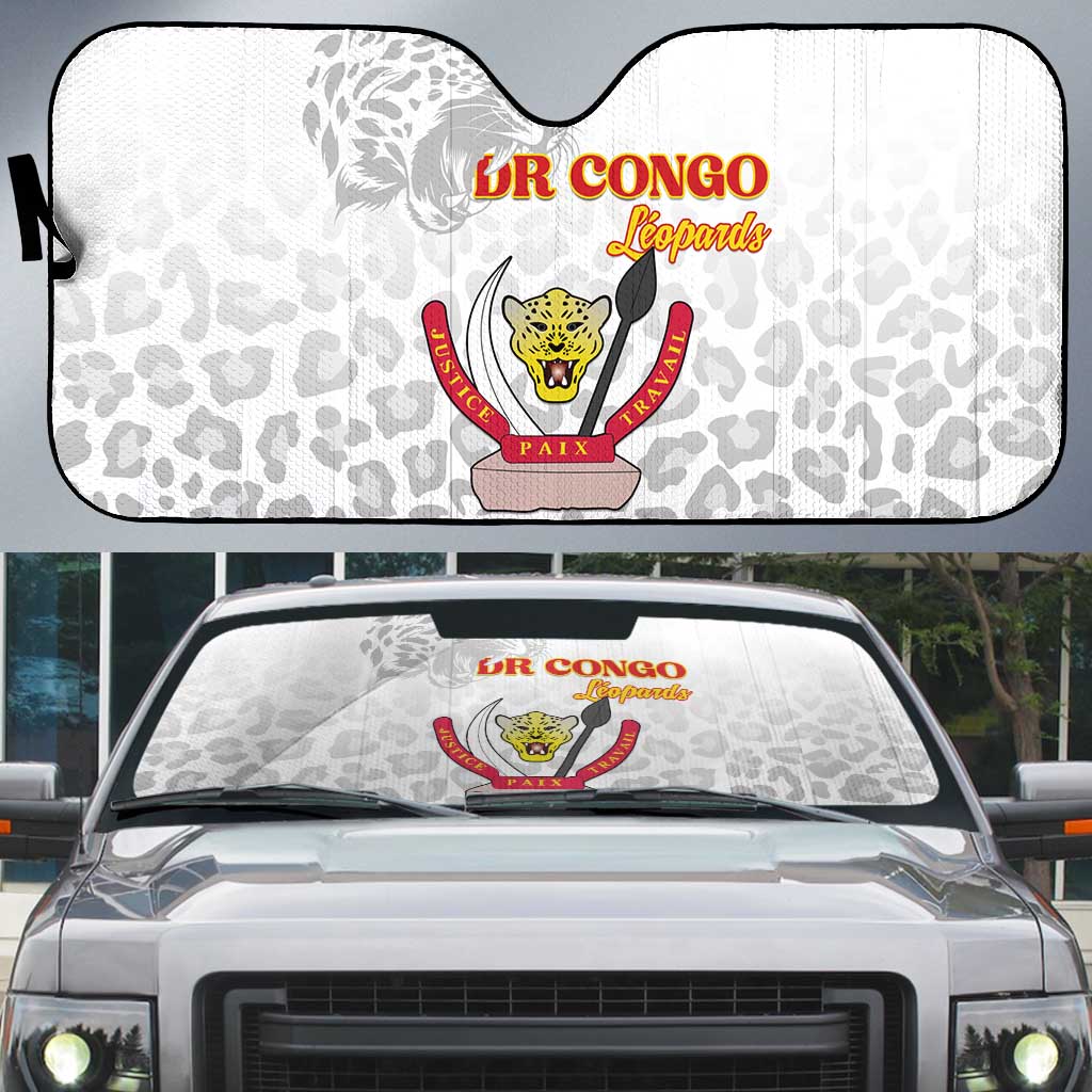 DR Congo Football Auto Sun Shade Go Champions Leopards - White - Wonder Print Shop