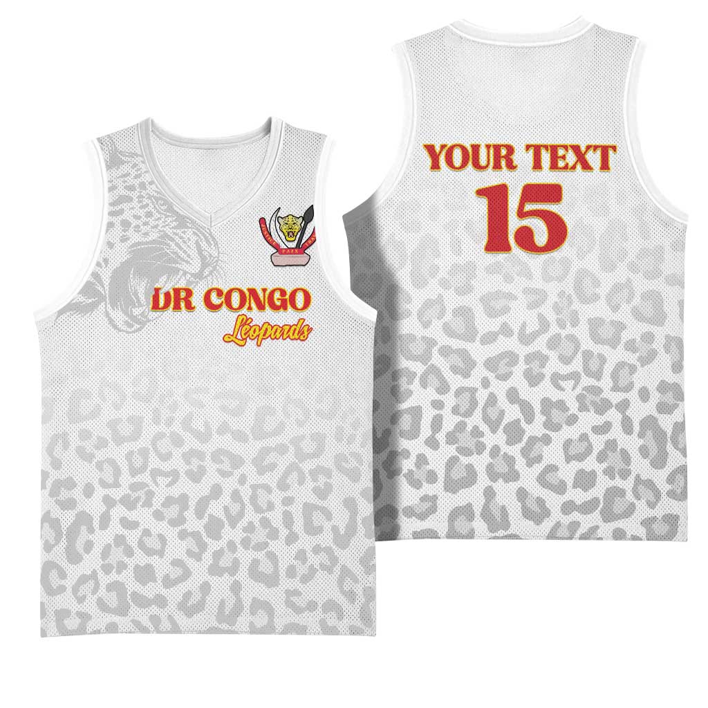 Custom DR Congo Football Basketball Jersey Go Champions Leopards - White - Wonder Print Shop
