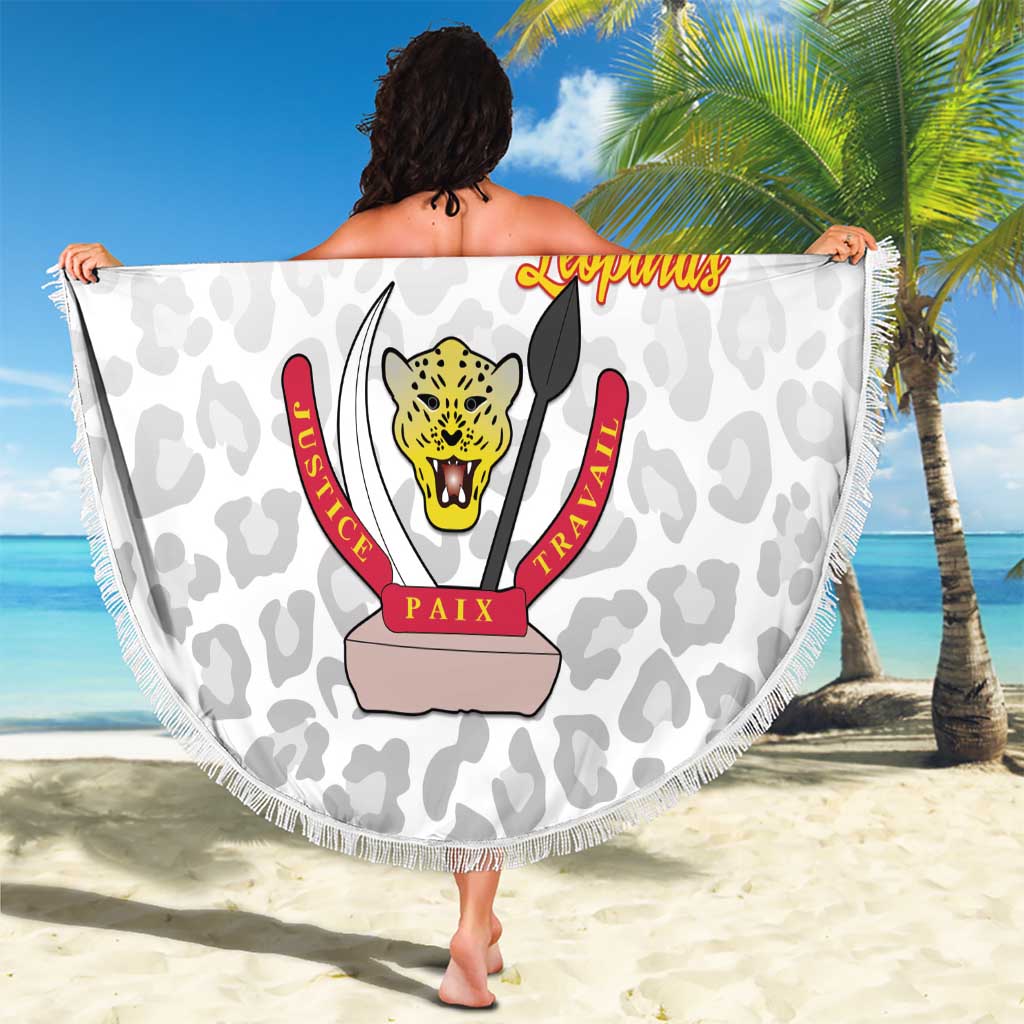 DR Congo Football Beach Blanket Go Champions Leopards - White - Wonder Print Shop