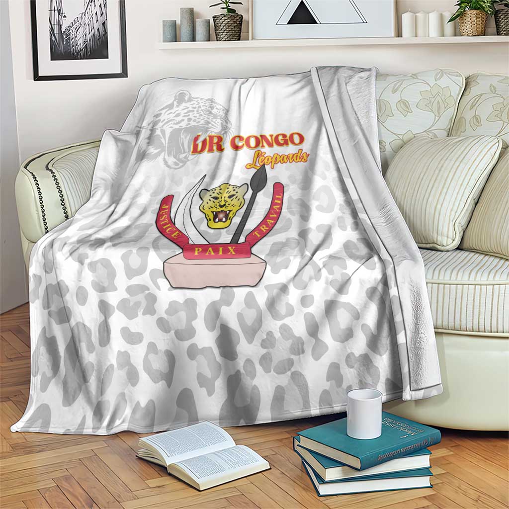DR Congo Football Blanket Go Champions Leopards - White - Wonder Print Shop