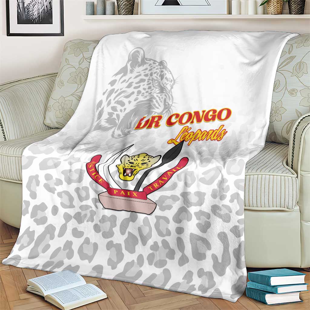 DR Congo Football Blanket Go Champions Leopards - White - Wonder Print Shop