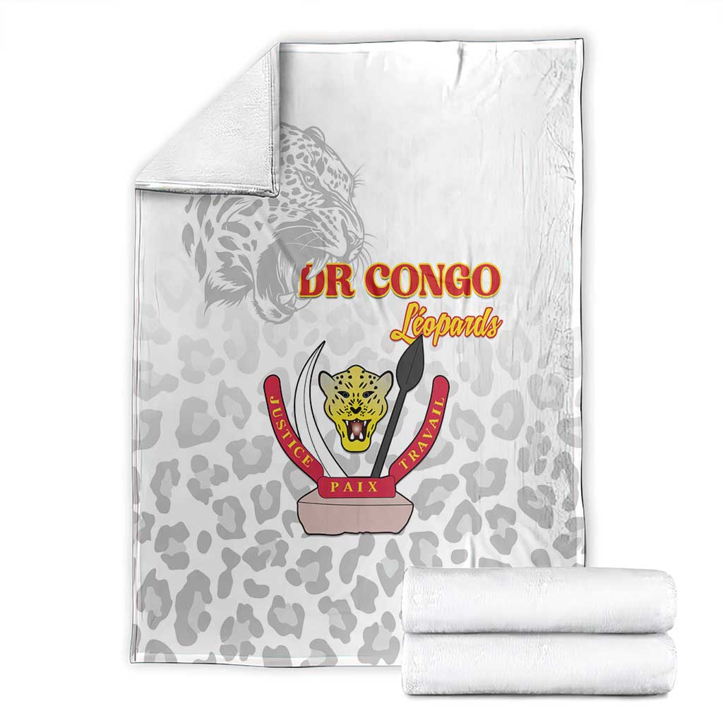 DR Congo Football Blanket Go Champions Leopards - White - Wonder Print Shop
