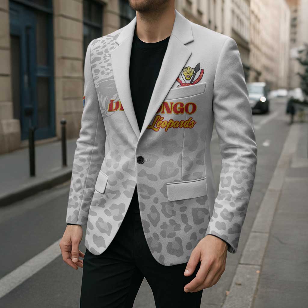 Custom DR Congo Football Blazer Go Champions Leopards - White - Wonder Print Shop