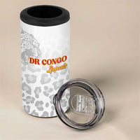 Custom DR Congo Football 4 in 1 Can Cooler Tumbler Go Champions Leopards - White - Wonder Print Shop