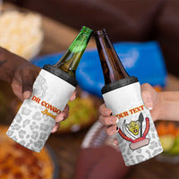 Custom DR Congo Football 4 in 1 Can Cooler Tumbler Go Champions Leopards - White - Wonder Print Shop