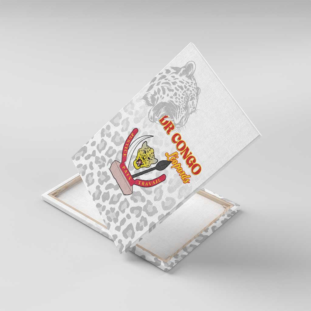 DR Congo Football Canvas Wall Art Go Champions Leopards - White - Wonder Print Shop