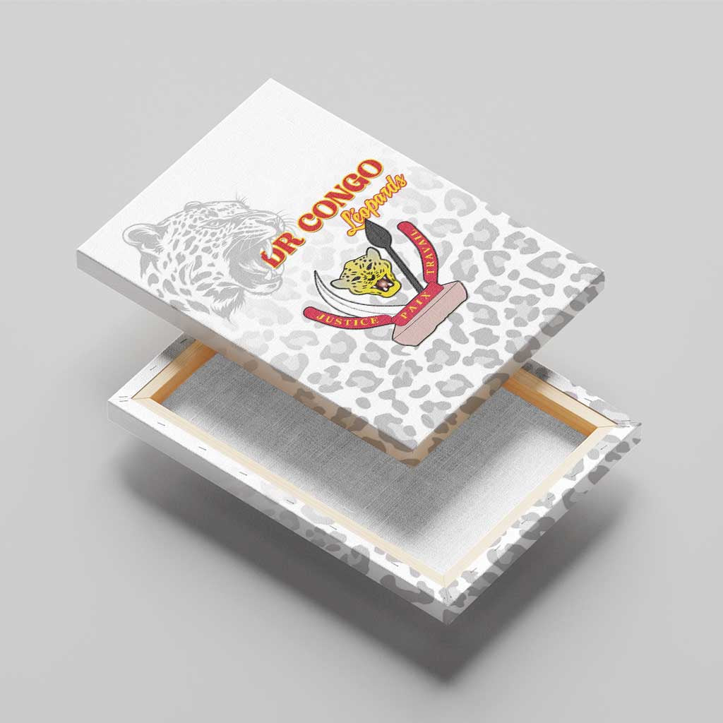 DR Congo Football Canvas Wall Art Go Champions Leopards - White - Wonder Print Shop