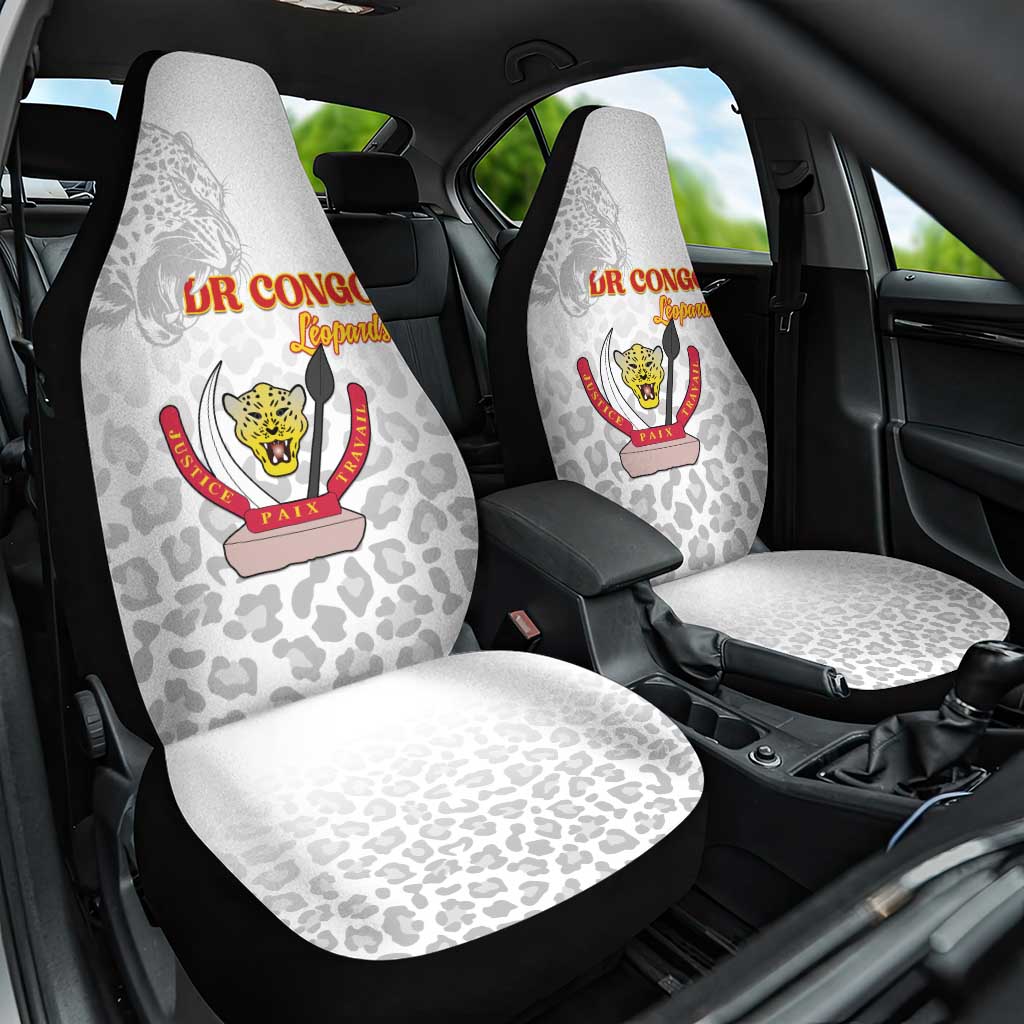 DR Congo Football Car Seat Cover Go Champions Leopards - White - Wonder Print Shop