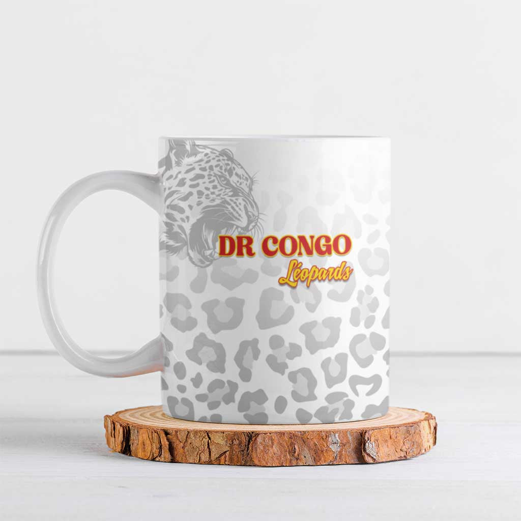 Custom DR Congo Football Ceramic Mug Go Champions Leopards - White - Wonder Print Shop