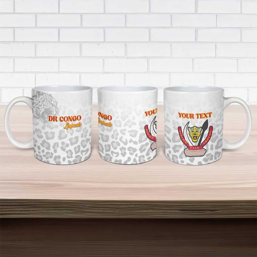 Custom DR Congo Football Ceramic Mug Go Champions Leopards - White - Wonder Print Shop