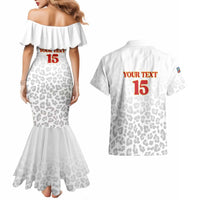 Custom DR Congo Football Couples Matching Mermaid Dress and Hawaiian Shirt Go Champions Leopards - White - Wonder Print Shop
