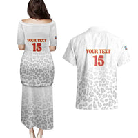 Custom DR Congo Football Couples Matching Puletasi and Hawaiian Shirt Go Champions Leopards - White - Wonder Print Shop
