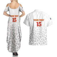 Custom DR Congo Football Couples Matching Summer Maxi Dress and Hawaiian Shirt Go Champions Leopards - White - Wonder Print Shop