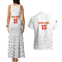 Custom DR Congo Football Couples Matching Tank Maxi Dress and Hawaiian Shirt Go Champions Leopards - White - Wonder Print Shop