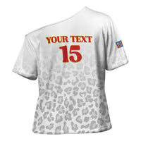 Custom DR Congo Football Cross Shoulder Shirt Go Champions Leopards - White - Wonder Print Shop