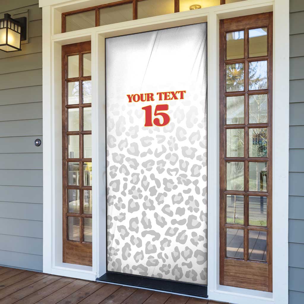 Custom DR Congo Football Door Cover Go Champions Leopards - White - Wonder Print Shop
