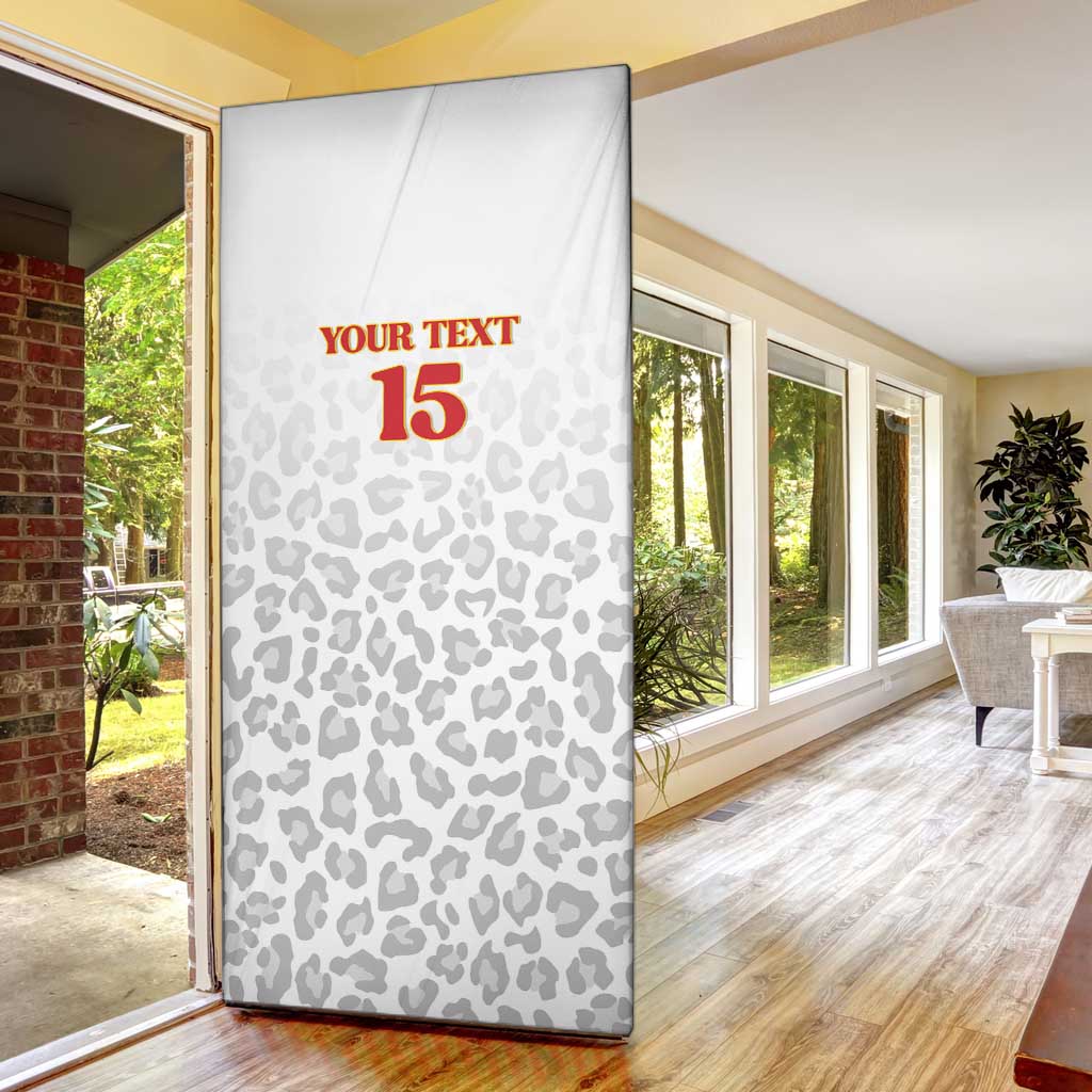 Custom DR Congo Football Door Cover Go Champions Leopards - White - Wonder Print Shop