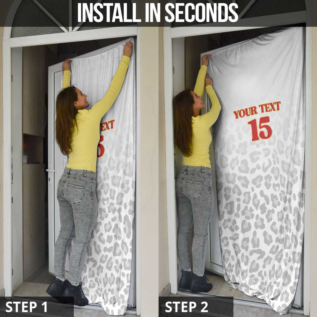 Custom DR Congo Football Door Cover Go Champions Leopards - White - Wonder Print Shop
