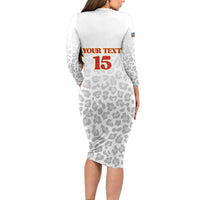 Custom DR Congo Football Family Matching Long Sleeve Bodycon Dress and Hawaiian Shirt Go Champions Leopards - White - Wonder Print Shop