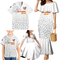 Custom DR Congo Football Family Matching Mermaid Dress and Hawaiian Shirt Go Champions Leopards - White - Wonder Print Shop