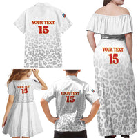 Custom DR Congo Football Family Matching Off Shoulder Maxi Dress and Hawaiian Shirt Go Champions Leopards - White - Wonder Print Shop
