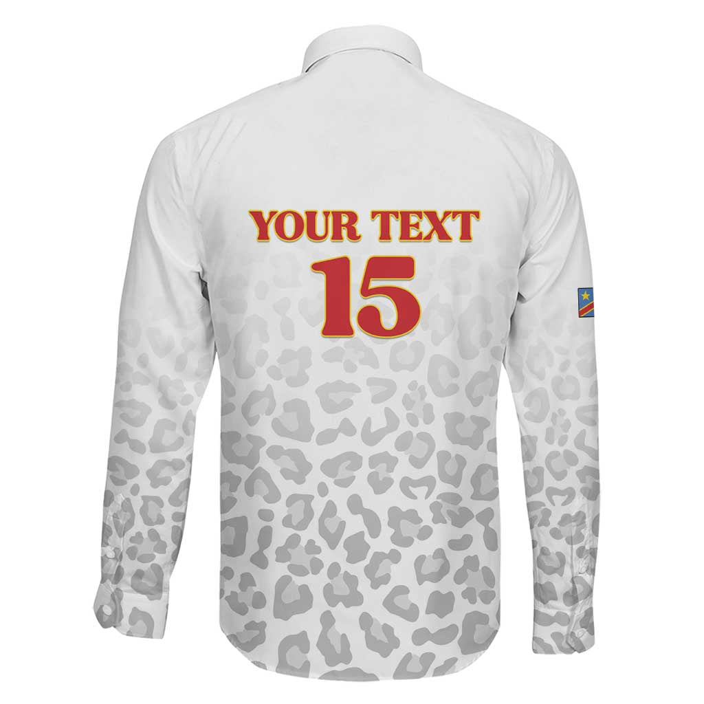 Custom DR Congo Football Family Matching Short Sleeve Bodycon Dress and Hawaiian Shirt Go Champions Leopards - White - Wonder Print Shop