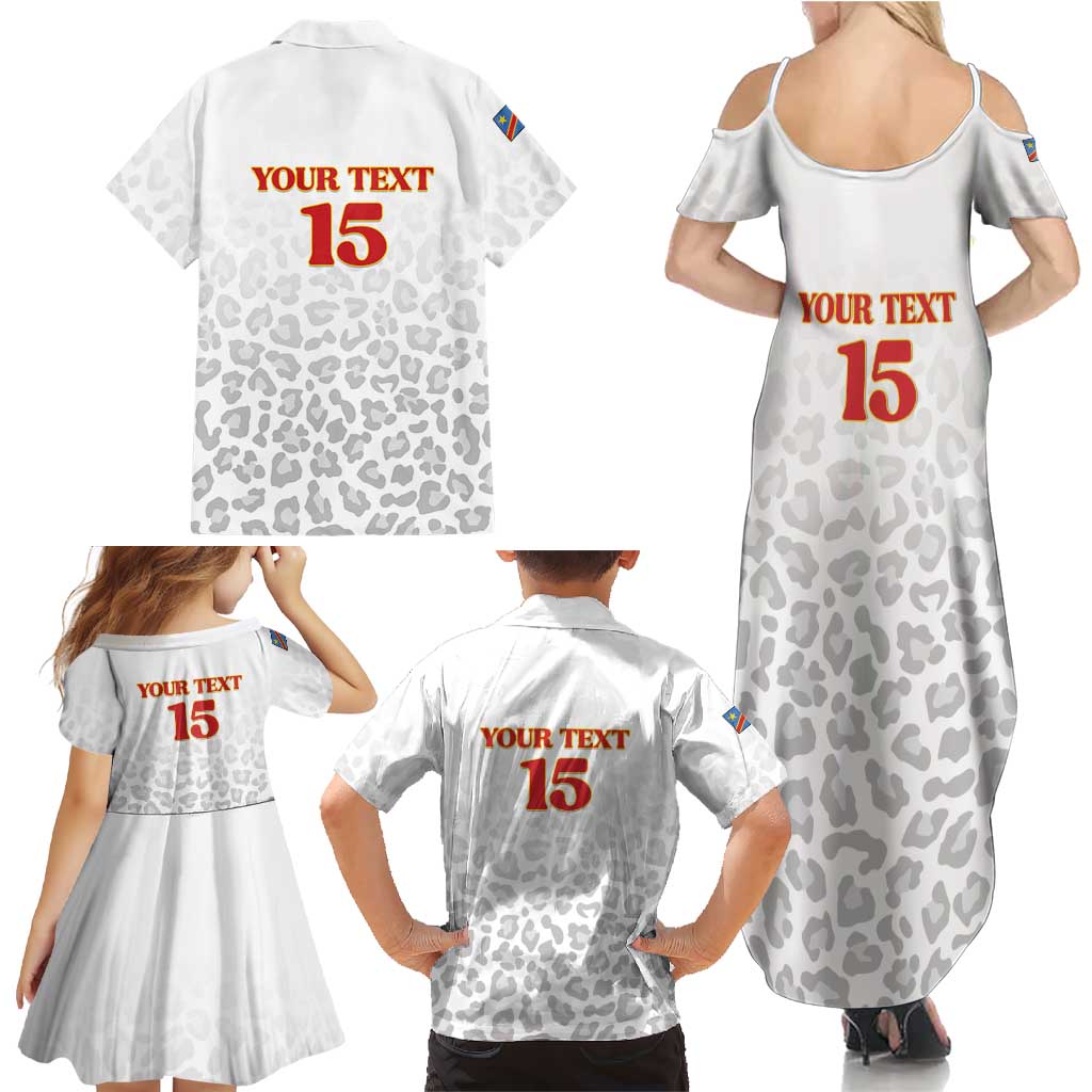 Custom DR Congo Football Family Matching Summer Maxi Dress and Hawaiian Shirt Go Champions Leopards - White - Wonder Print Shop