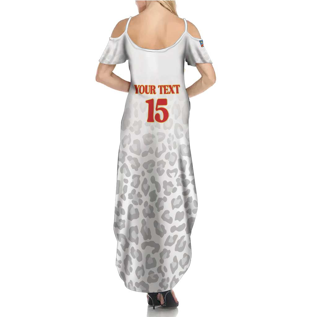 Custom DR Congo Football Family Matching Summer Maxi Dress and Hawaiian Shirt Go Champions Leopards - White - Wonder Print Shop