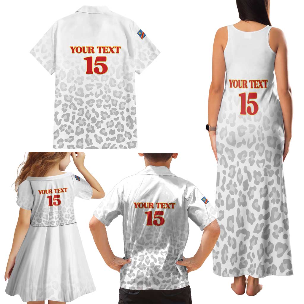Custom DR Congo Football Family Matching Tank Maxi Dress and Hawaiian Shirt Go Champions Leopards - White - Wonder Print Shop