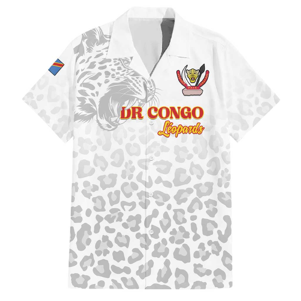 Custom DR Congo Football Family Matching Tank Maxi Dress and Hawaiian Shirt Go Champions Leopards - White - Wonder Print Shop