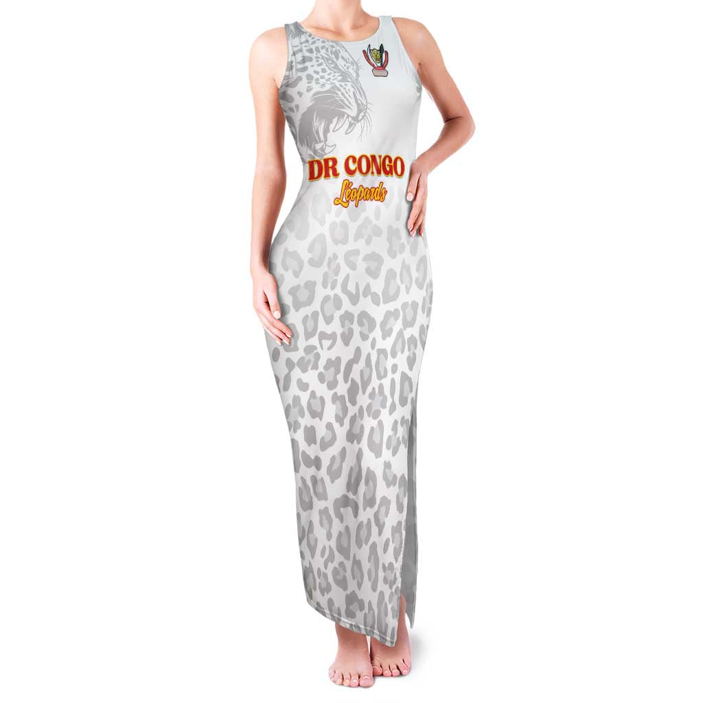Custom DR Congo Football Family Matching Tank Maxi Dress and Hawaiian Shirt Go Champions Leopards - White - Wonder Print Shop