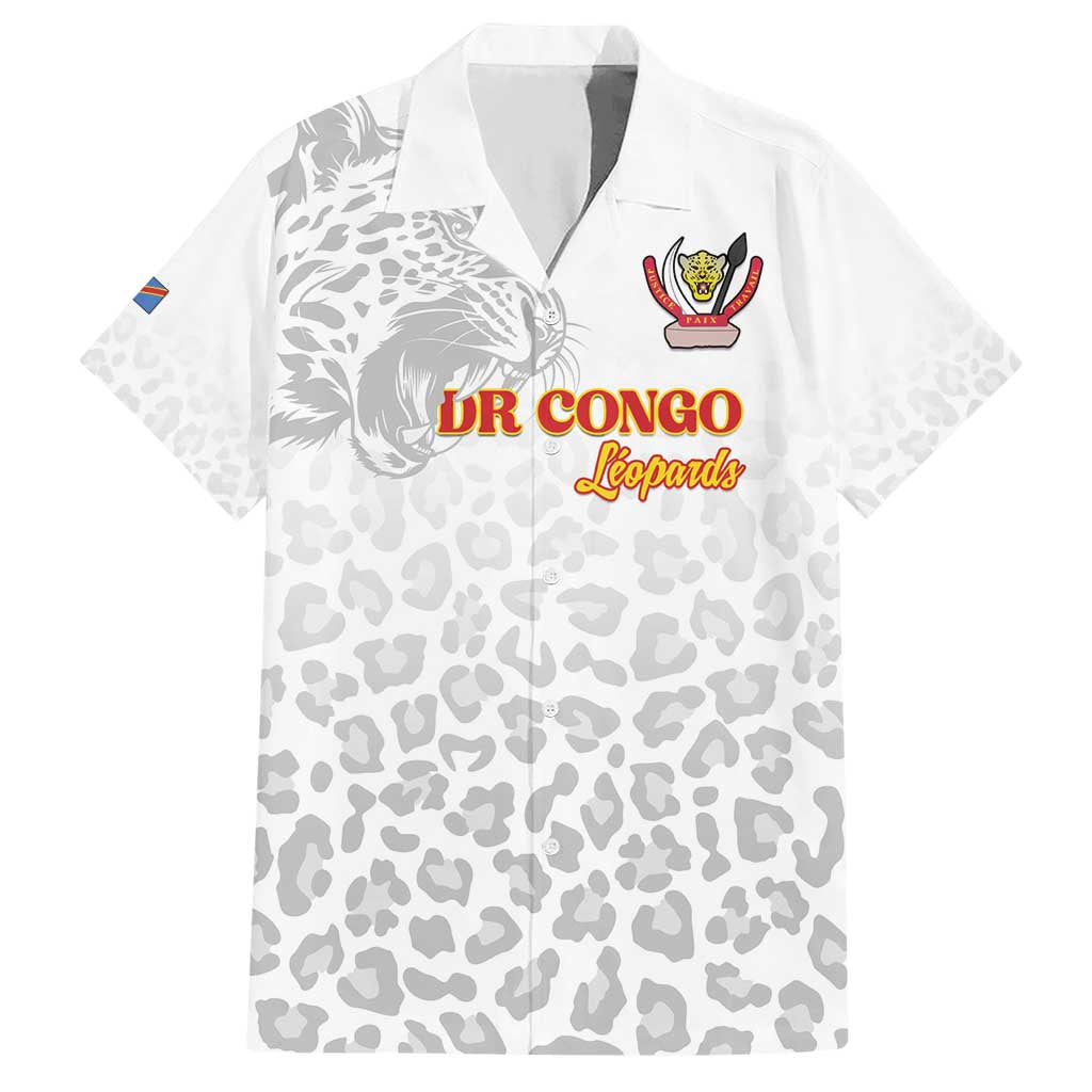 Custom DR Congo Football Hawaiian Shirt Go Champions Leopards - White - Wonder Print Shop